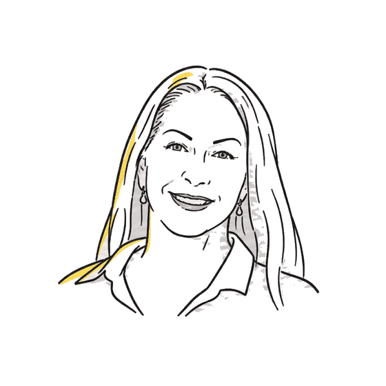 Illustrated portrait of Amy Broussard